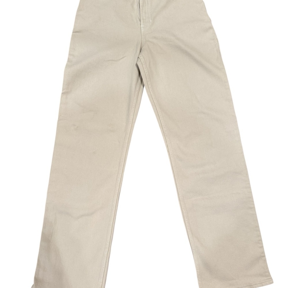 Hollister Tan/Cream Denim Jeans Womens 4R Ultra High-Rise Dad Jean 27R NWT Baggy